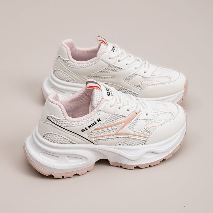 Dame Sporty Sneakers med åndbar mesh-overflade og stødabsorberende sål Stilla