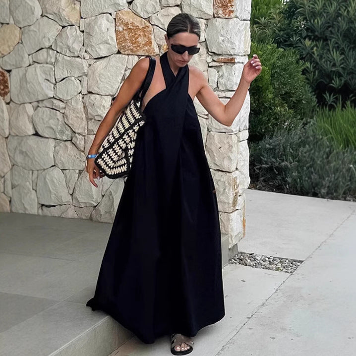 Dame maxikjole med off-shoulder design og elegant snit Stilla