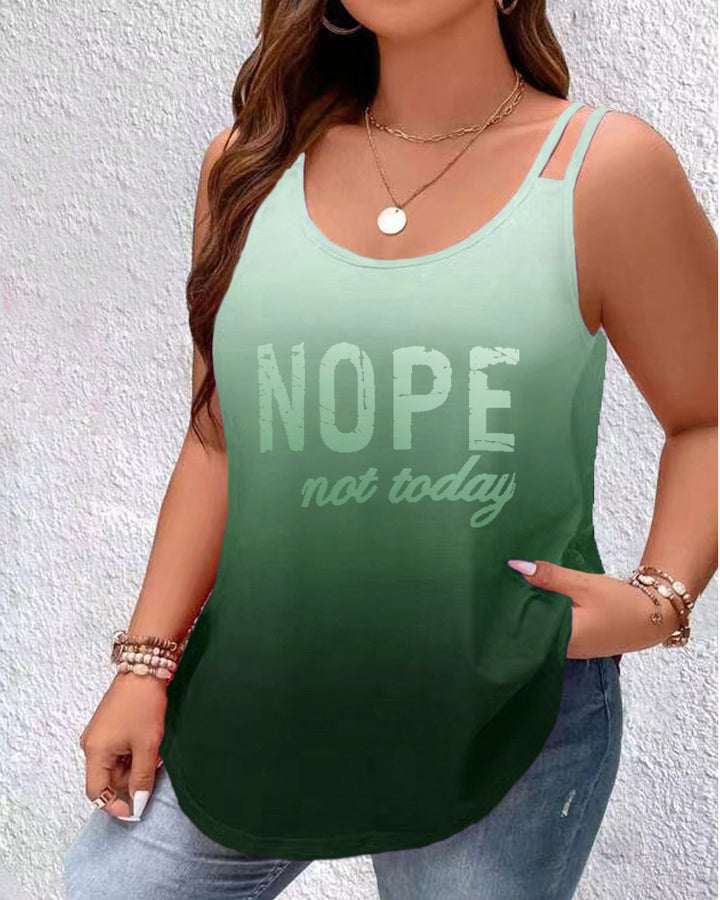 Dame afslappet tanktop med moderne ombre-effekt og sjovt statement Stilla