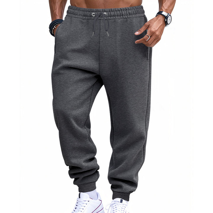 Herrer nan sporty sweat-joggingbuks med elastisk tunneltræk, ribkanter og dybe lommer Skovae
