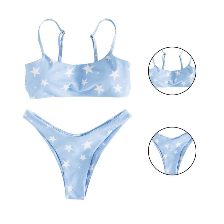 Damer Stjerneprint Bralette Bikini Sæt Stilla