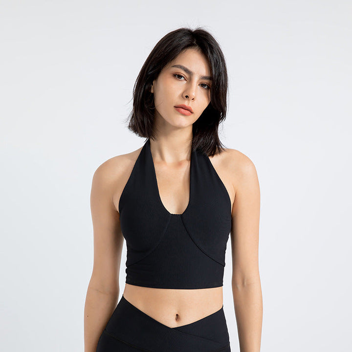 Stilla | Running Sports Bra Rygløs Halterneck Yoga Top Til Kvinder