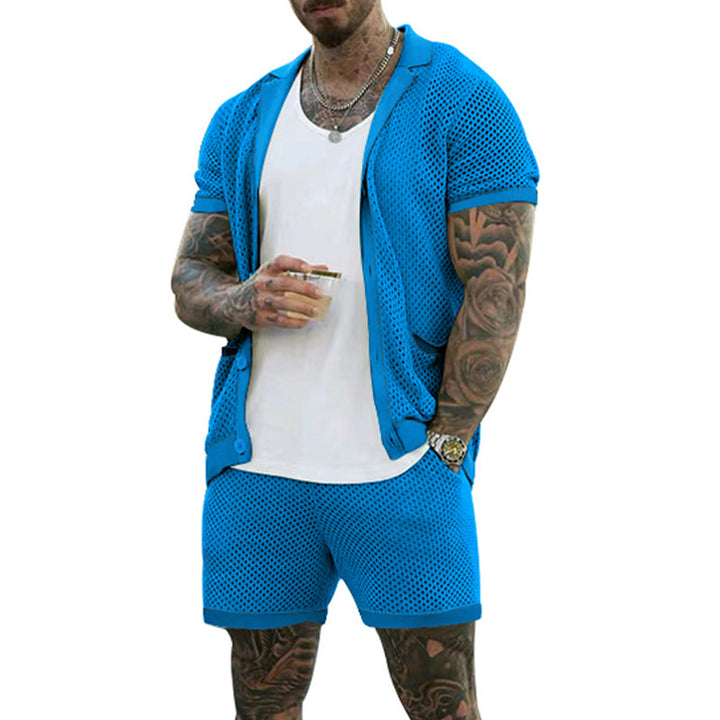 Herre åndbart sportoutfit med moderne netdesign Stilla