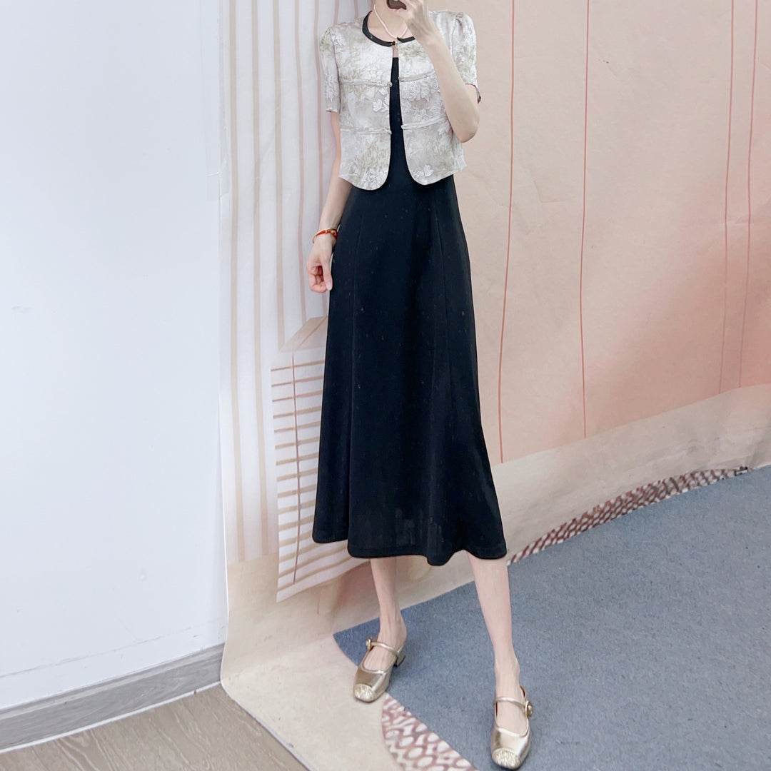 Damer elegant Cropped Blazer med blomstermotiv og moderne snit Stilla