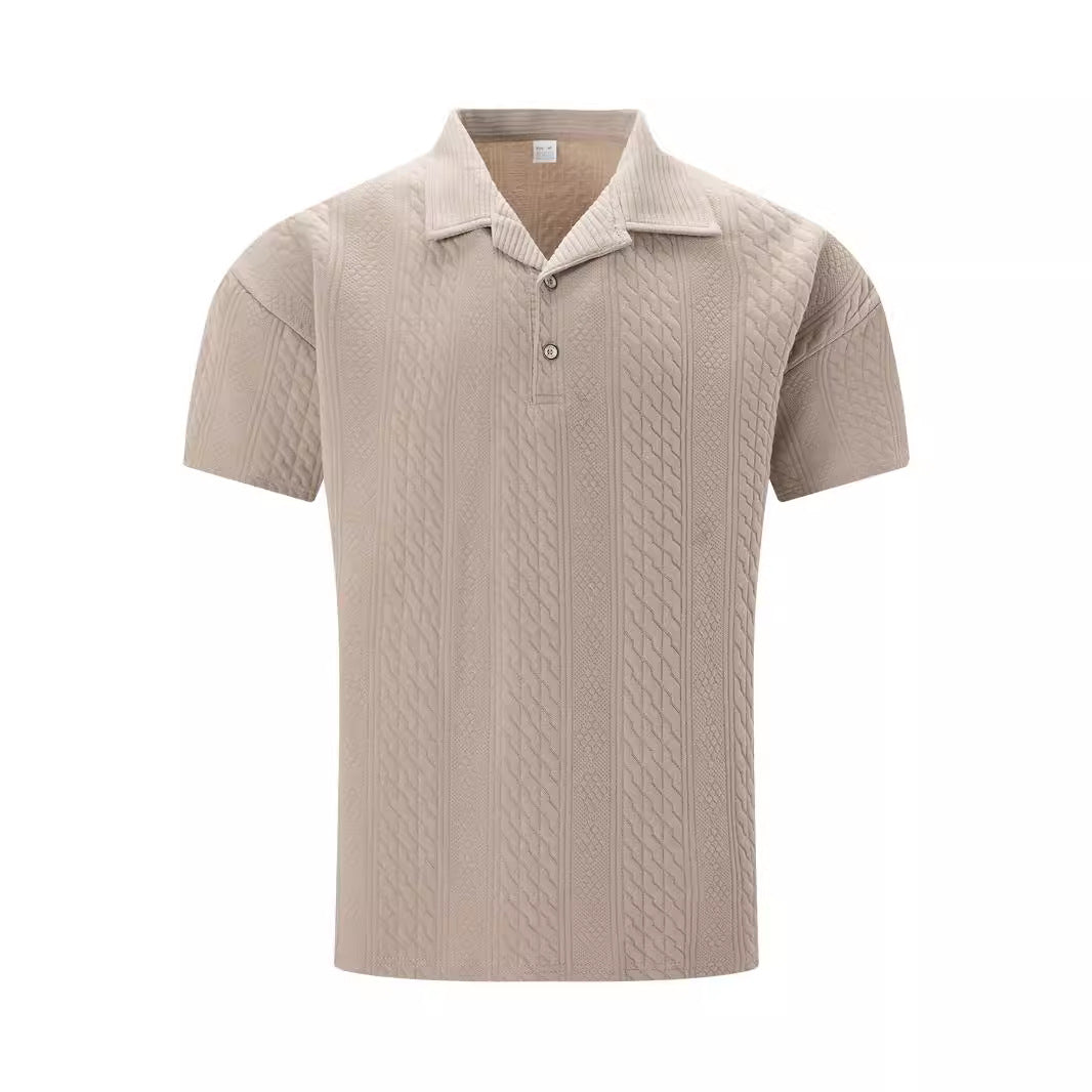 Herrer modetrøje med kortærmet polo skjorte med struktureret design Stilla
