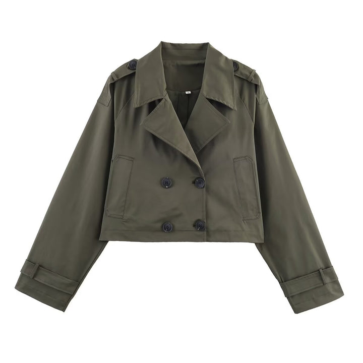 Dame mode cropped trenchjakke Stilla