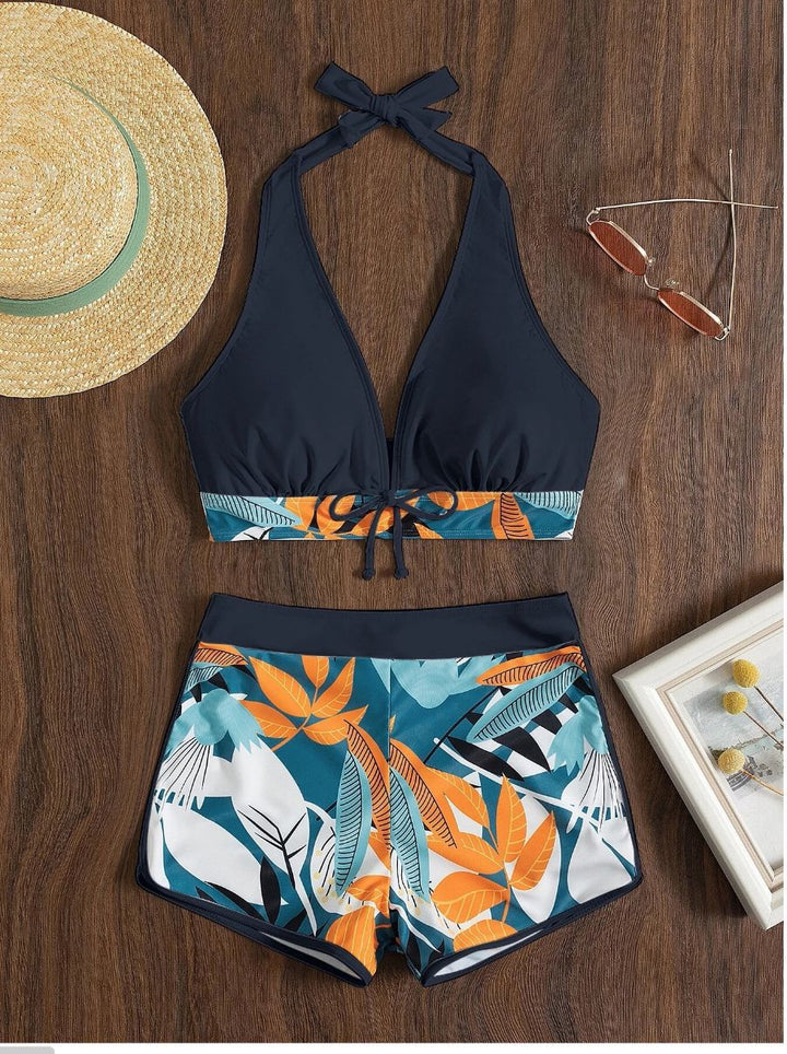 Dame Sporty bikini sæt med blomsterdesign Skovae