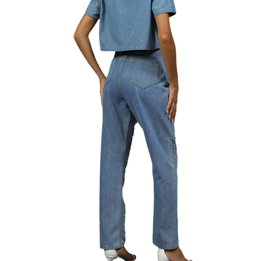 Damejeans med perlepynt Stilla