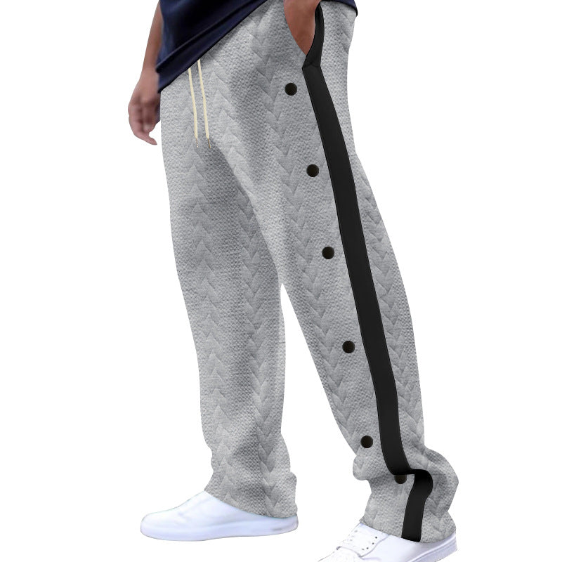 Herrer Sportslige Cargo-Joggingbukser med sideknapper og elastisk linning Stilla