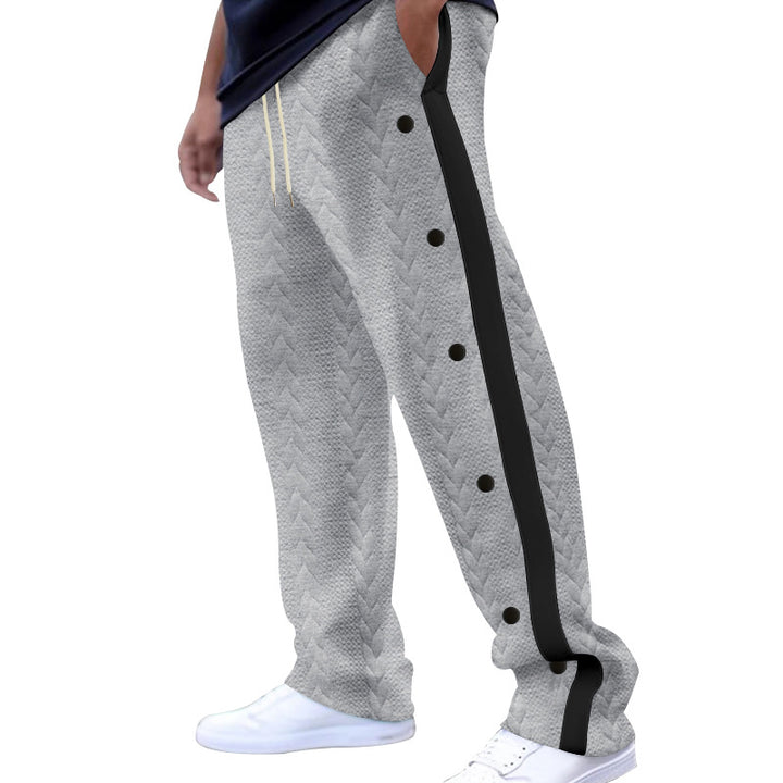 Herrer Sportslige Cargo-Joggingbukser med sideknapper og elastisk linning Stilla