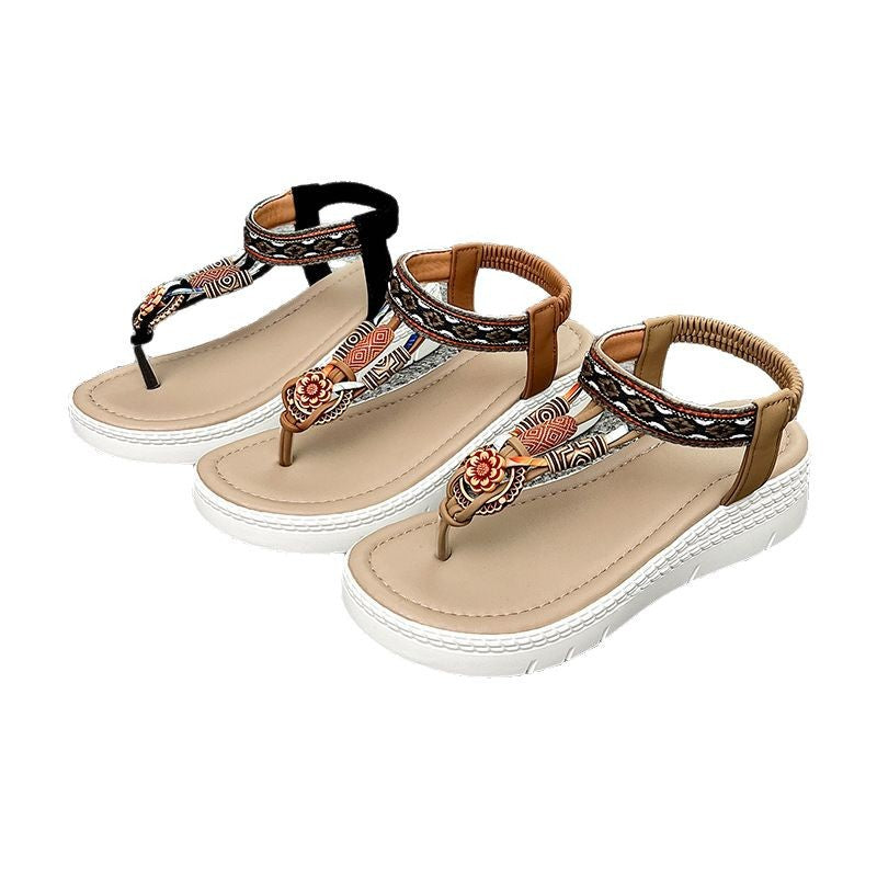 Dame Wedge-sandaler med moderigtigt dekorativt design og skridsikker sål Stilla