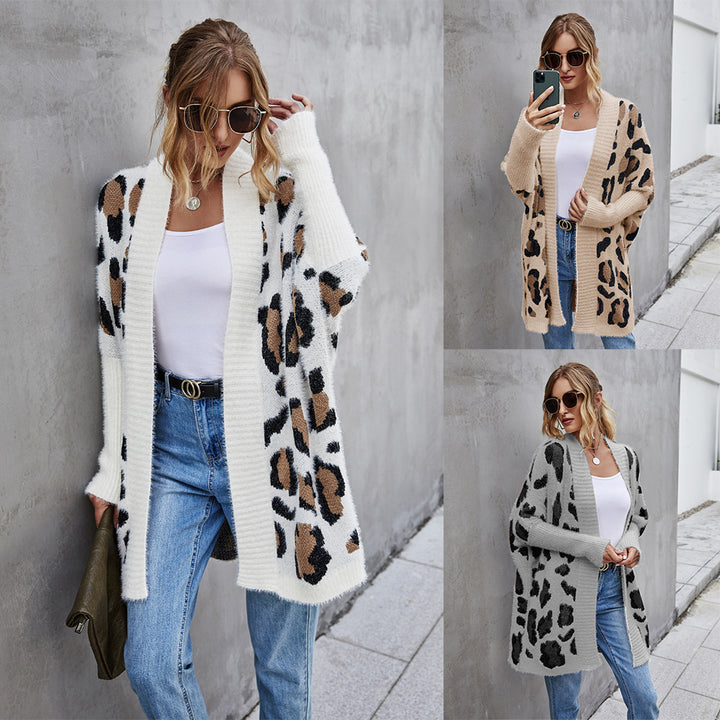 Pigernes hyggelige cardigan med trendy leopardmønster Stilla