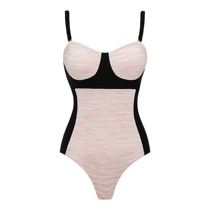 Dame Bikini-sæt med højtaljet trusse og moderne top Skovae