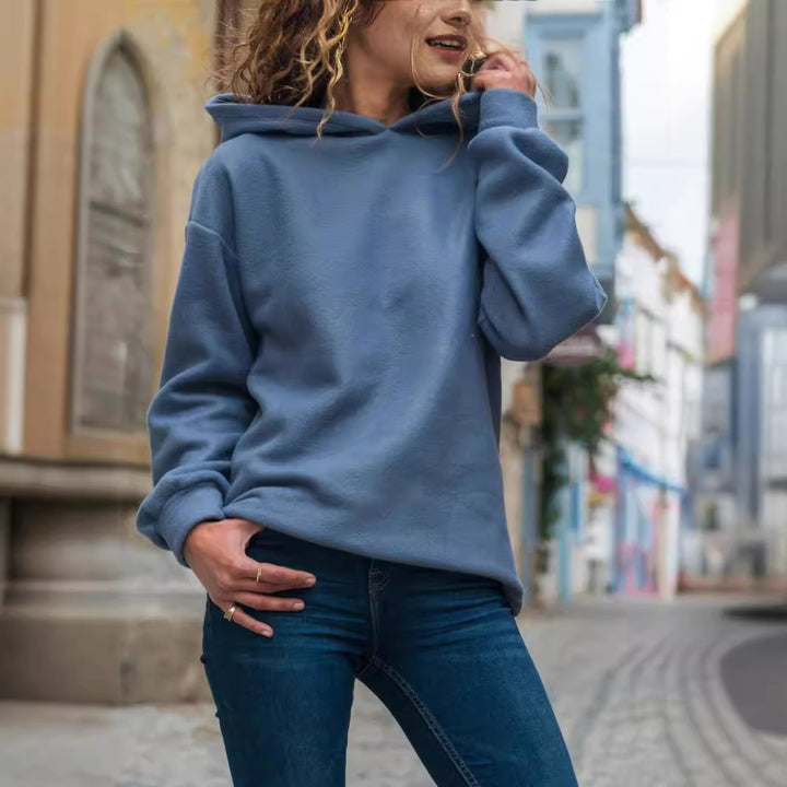 Dame hætte sweatshirt lavet af blød og åndbar bomuld Stilla