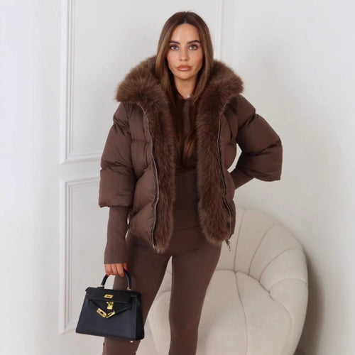 Kvinders vinterjakke med luksuriøs faux fur krave og polstret design Stilla