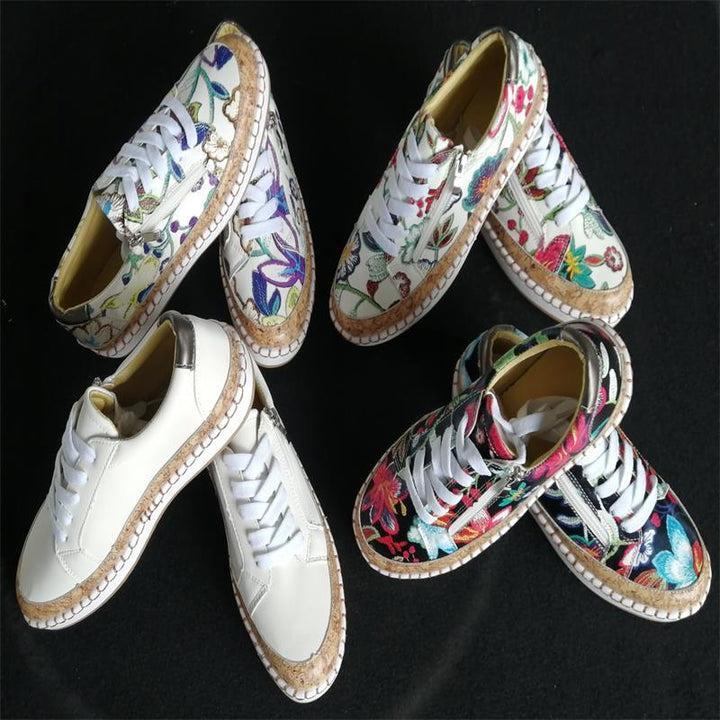 Dame komfortable Sneakers med korksål og lynlås Stilla