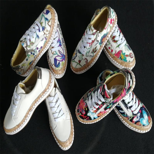Dame komfortable Sneakers med korksål og lynlås Stilla