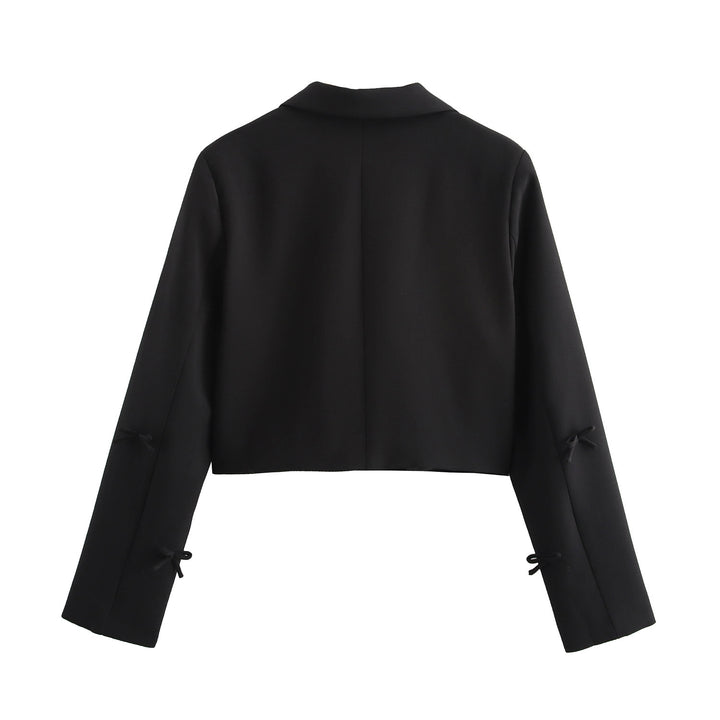 Dame Cropped Blazer med dekorative bånd detaljer og elegant snit Stilla