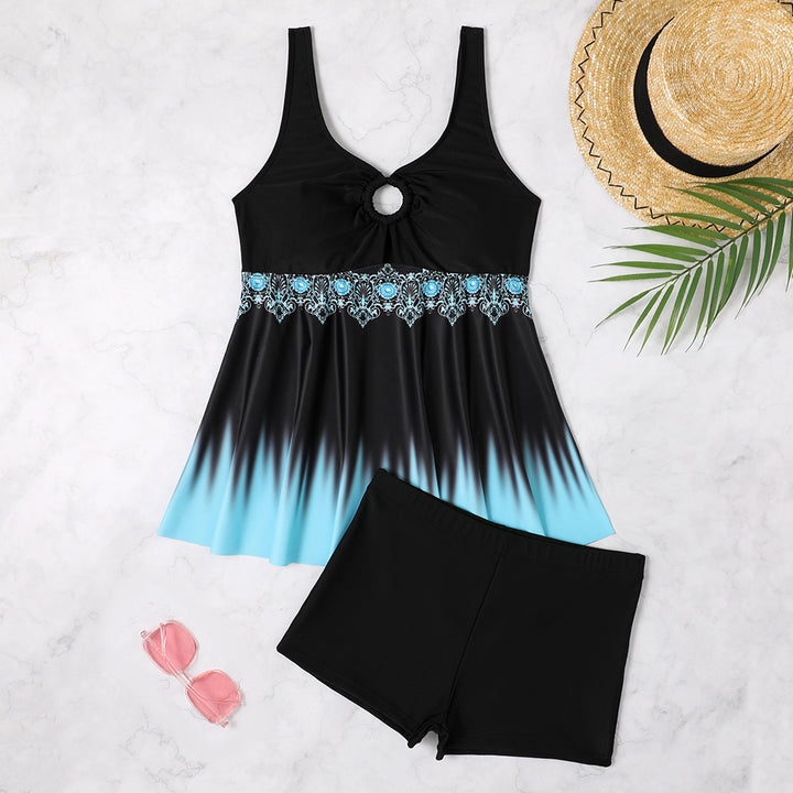 Dame Tankini med modetrend formende effekt og dekorativ glimmerbånd Stilla