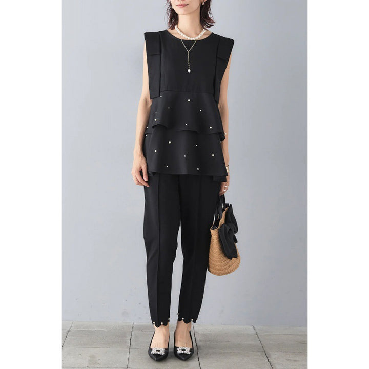 Dame Elegant lag-top med perleaccenter Stilla
