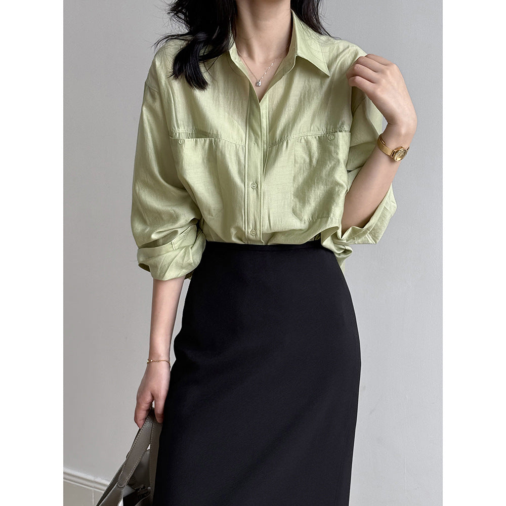 Damer afslappet skjorte blouse i let, åndbart materiale med løs pasform Stilla