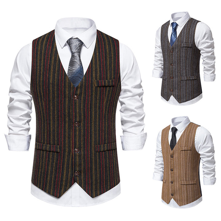 Herrer Elegant Fiskebensmønster Vest Stilla