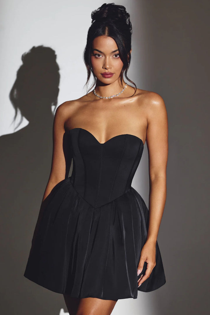 Kvindernes elegante talje bustier kjole med flydende nederdel Skovae