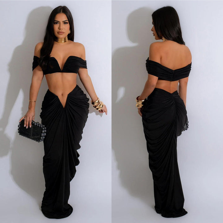 Dame Elegante og stilfulde aftenkjole med off-shoulder snit Stilla