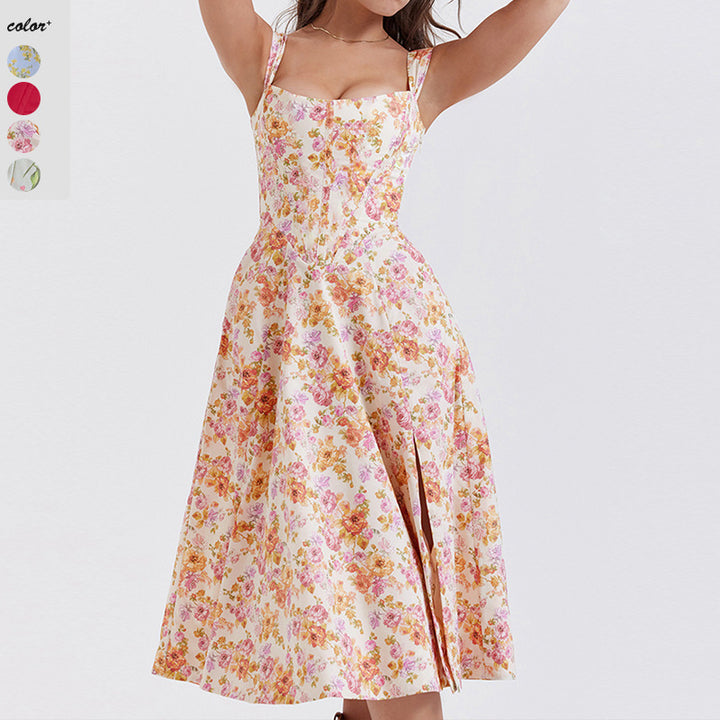 Dame Midikjole med off-shoulder design og blomster mønster Stilla