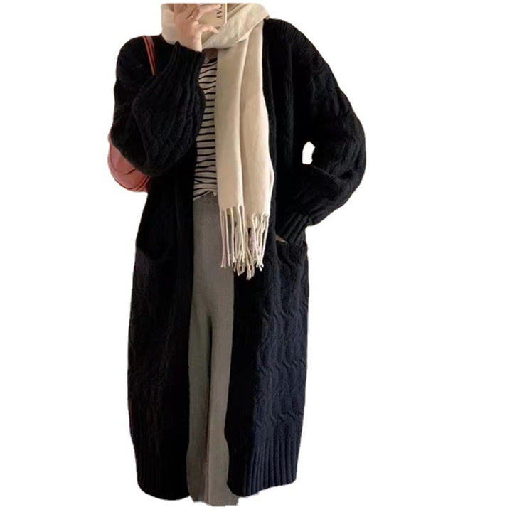 Kvinders chunky strik cardigan med lommer og V-hals Stilla