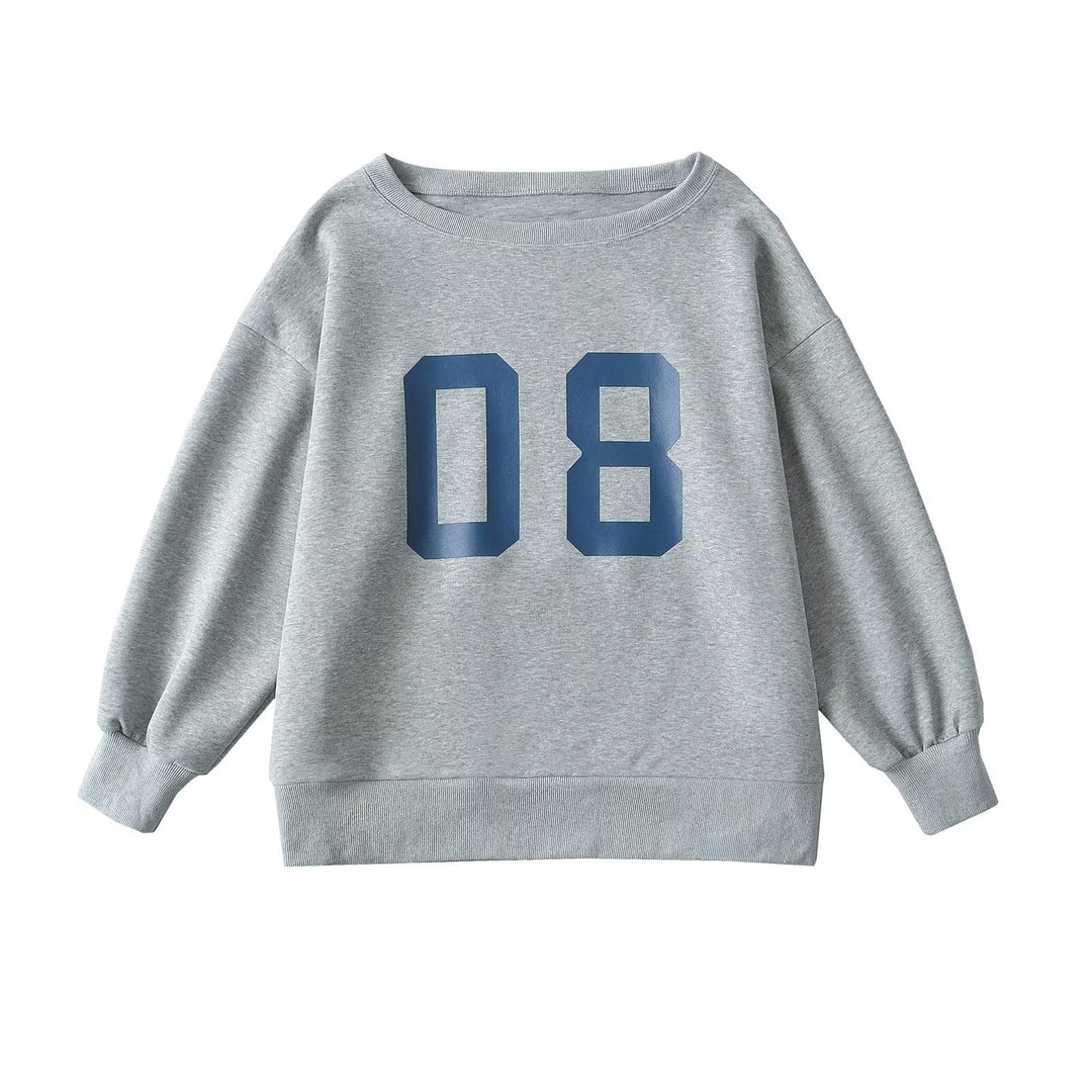 Dame Oversized Sweatshirt med sporty print og afslappet snit Stilla
