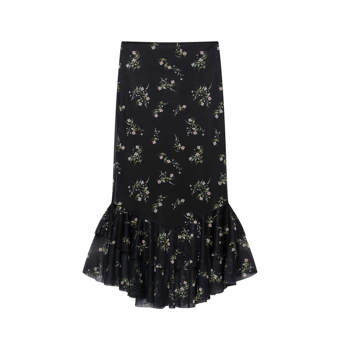 Femme Floral Flæse Maxi Nederdel Stilla
