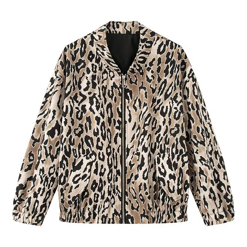 Dames mode bomberjakke med iøjnefaldende leopardprint Stilla