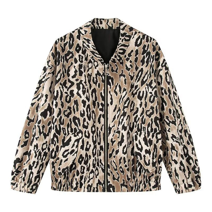 Dames mode bomberjakke med iøjnefaldende leopardprint Stilla