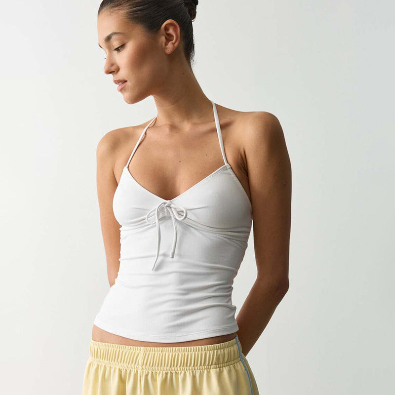 Damen Sportliches Bikinitop mit verstellbaren Trägern und dekorativem Knoten Skovae