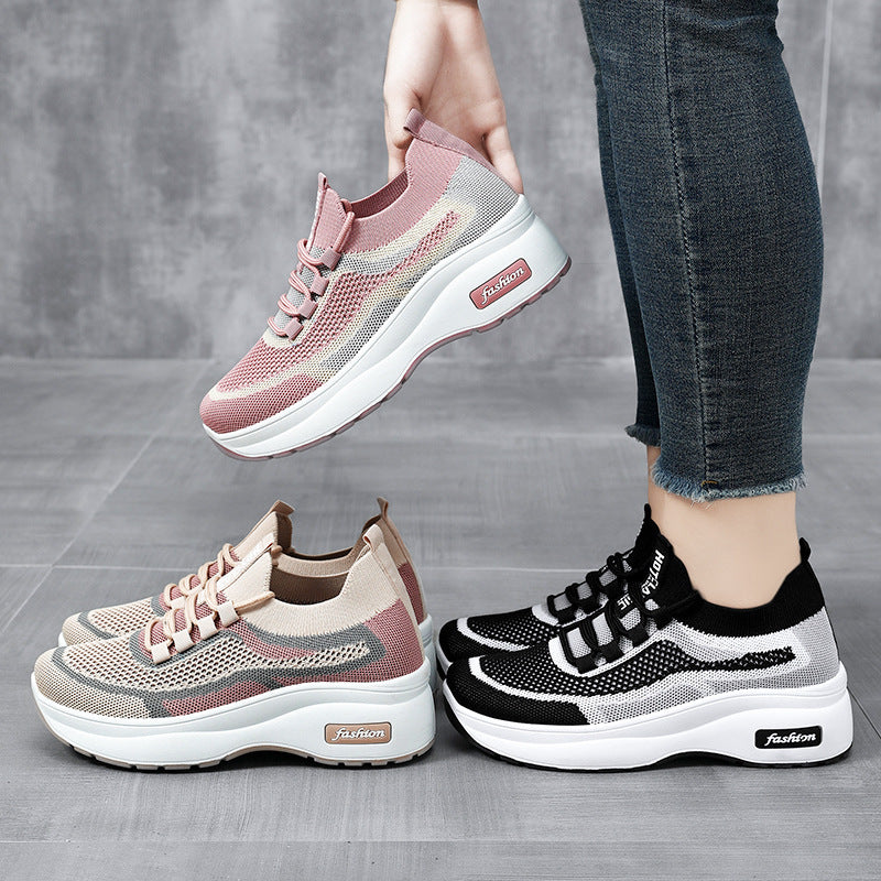 Dame Sporty Sneakers med åndbart strikdesign og komfortabel dæmpning Stilla