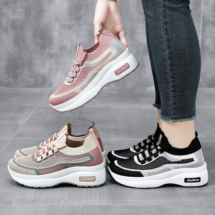 Dame Sporty Sneakers med åndbart strikdesign og komfortabel dæmpning Stilla