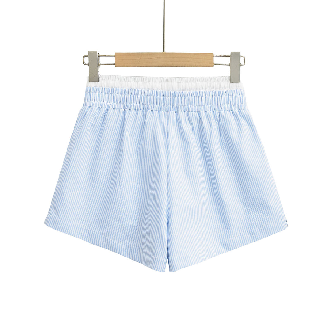 Dame sporty shorts med elastisk talje og dekorativ snor Stilla