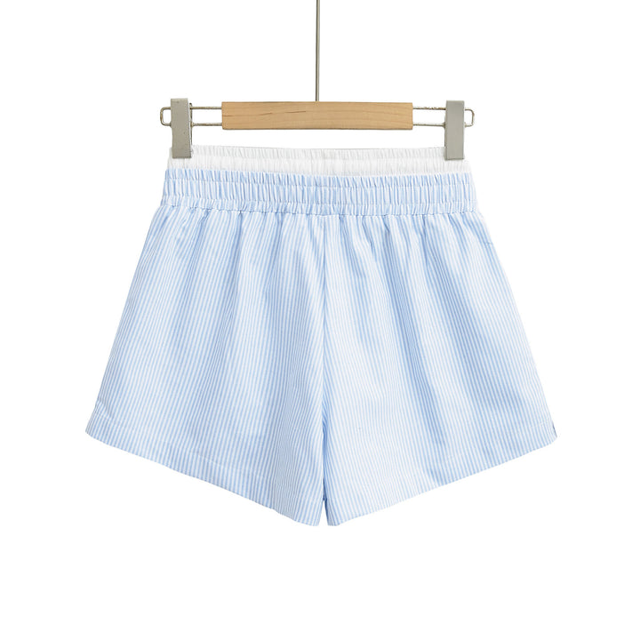 Dame sporty shorts med elastisk talje og dekorativ snor Stilla