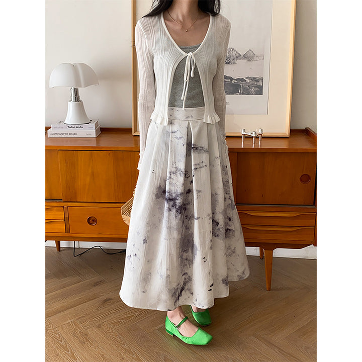 Damer Elegant Maxi Skirt med Blomster Mønster Stilla