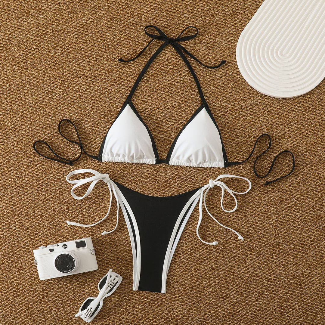 Dame Triangel-Bikini med elegante sløjfer Skovae