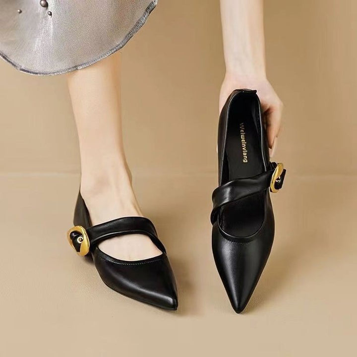 Dame elegante Slingback-pumps med dekorativt spænde-detalje Stilla