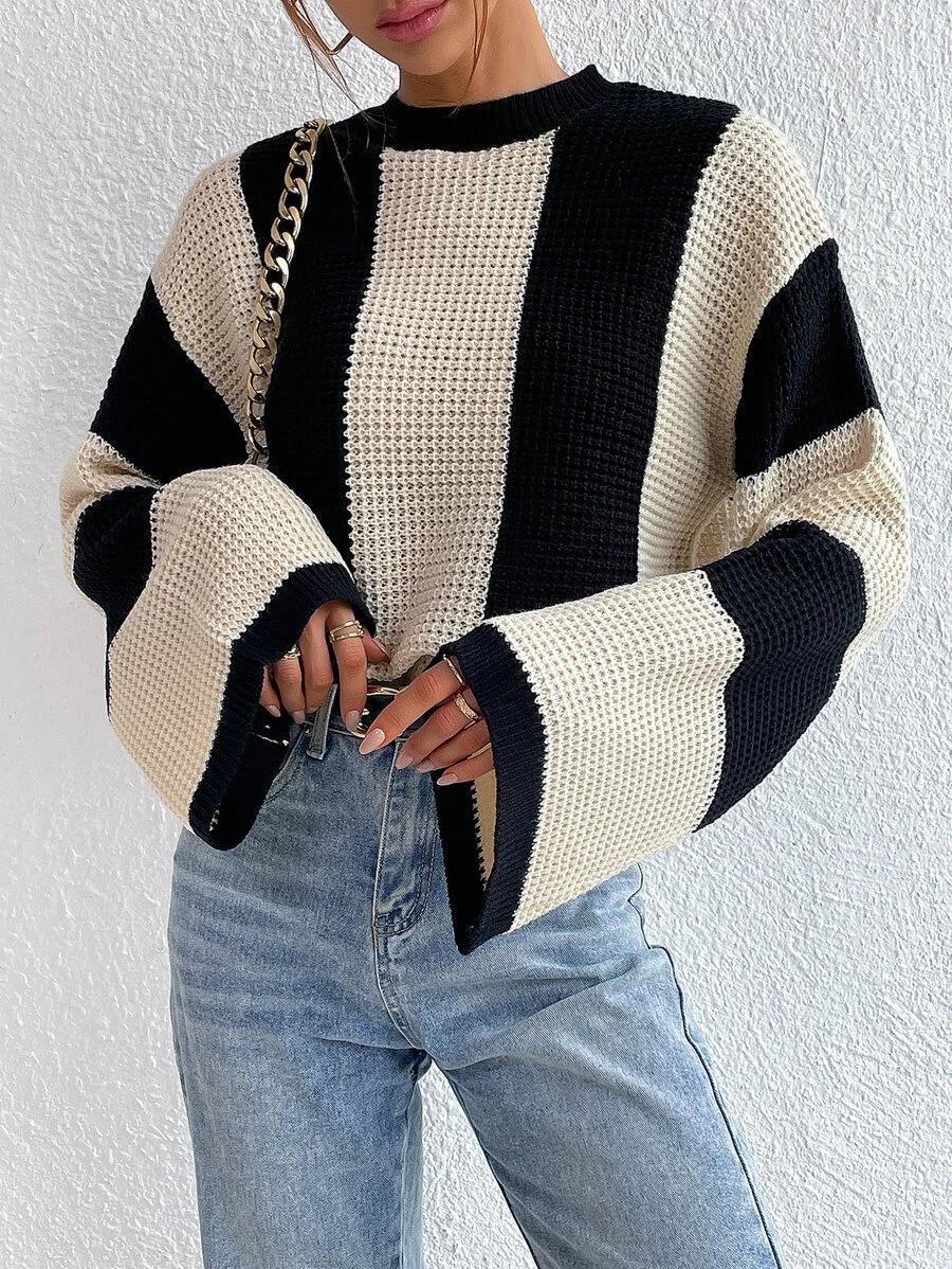 Damer strikket sweater med oversized snit og åndbart design Stilla