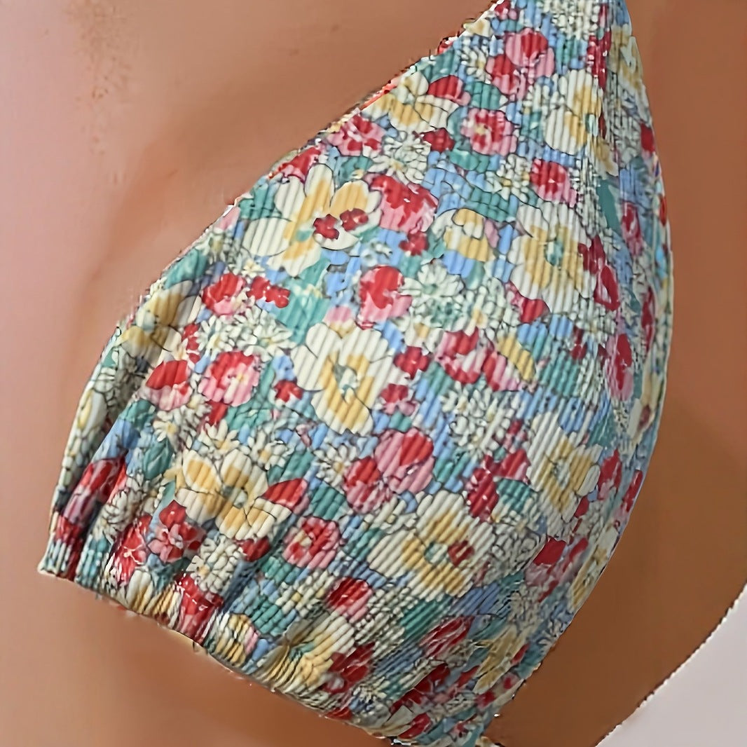 Dame triangel-bikini med justerbare bindebånd Skovae