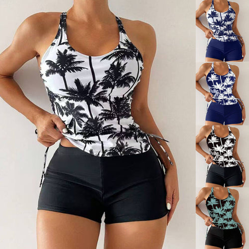 Dame Tankini sæt med blomsterdesign og justerbare stropper Skovae