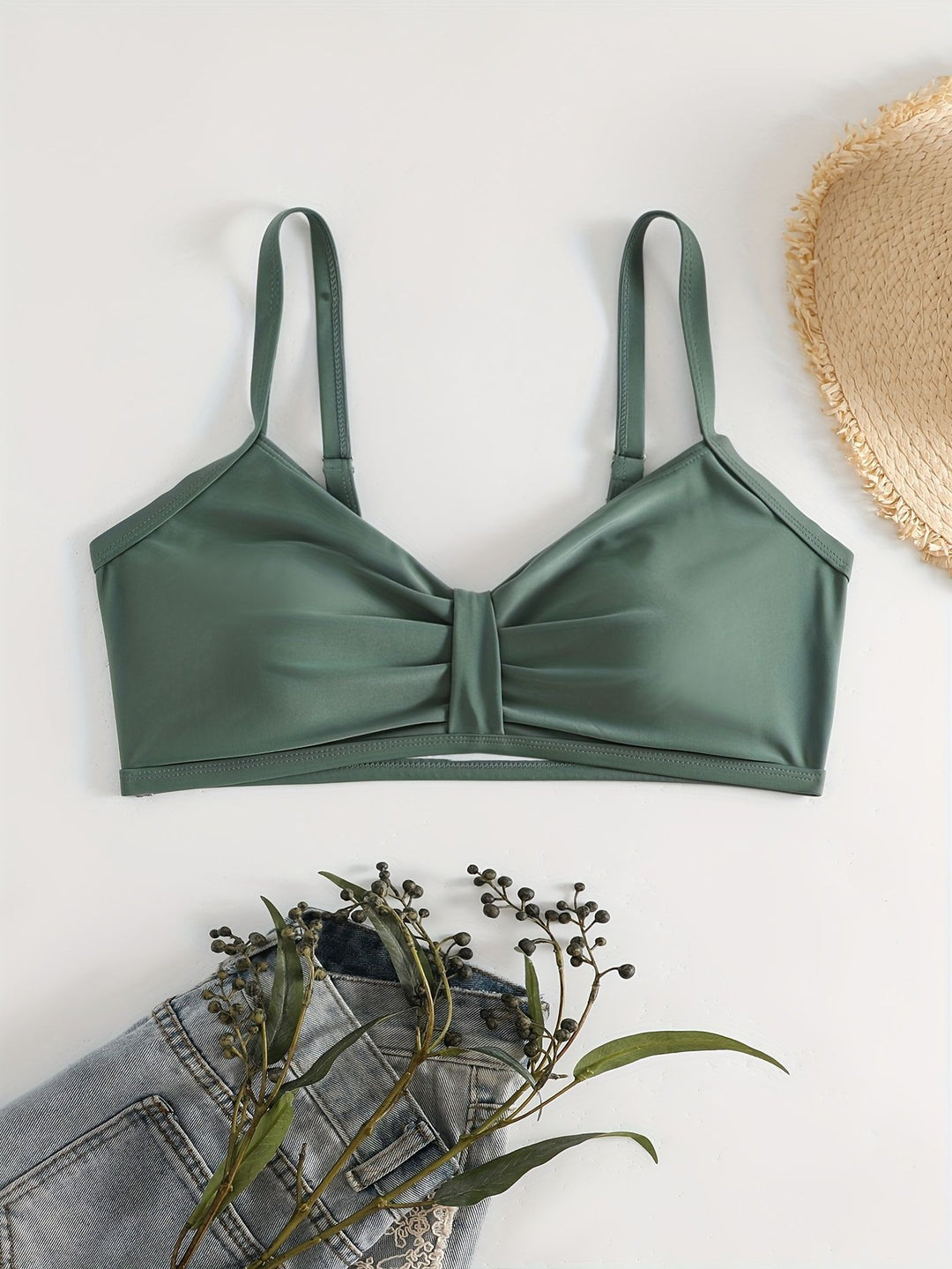 Dame Triangel-Bikini Top med moderne grafisk mønster Skovae