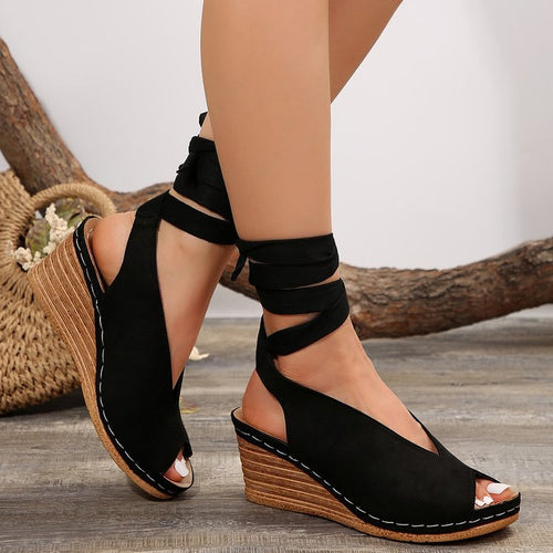 Dame Wedge-Sandaletter med elegant rembinding og blødt fodbede Stilla