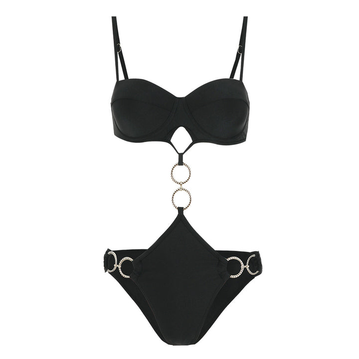Dame Bikini-sæt med raffinerede metallic-detaljer og justerbare stropper Stilla