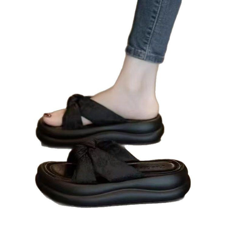 Dame Komfort-sandaler med elegant sløjfe-design og komfortabel sål Stilla