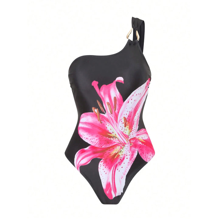 Dame Stilet One-Piece Badedragt med floral design og dekorativ skulderparti Stilla